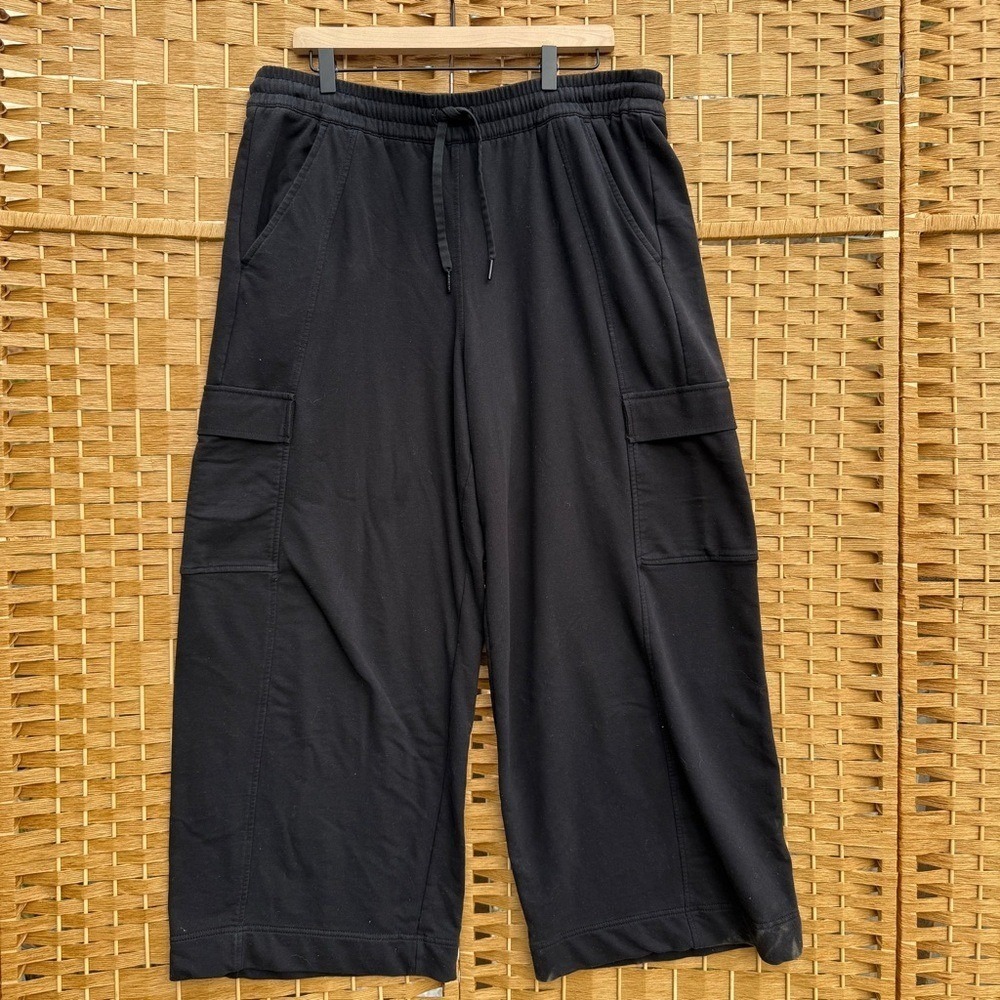 Athleta Retroterry High‎ Rise Wide Leg Cargo Pant  Black Women's Size XL (Tall)